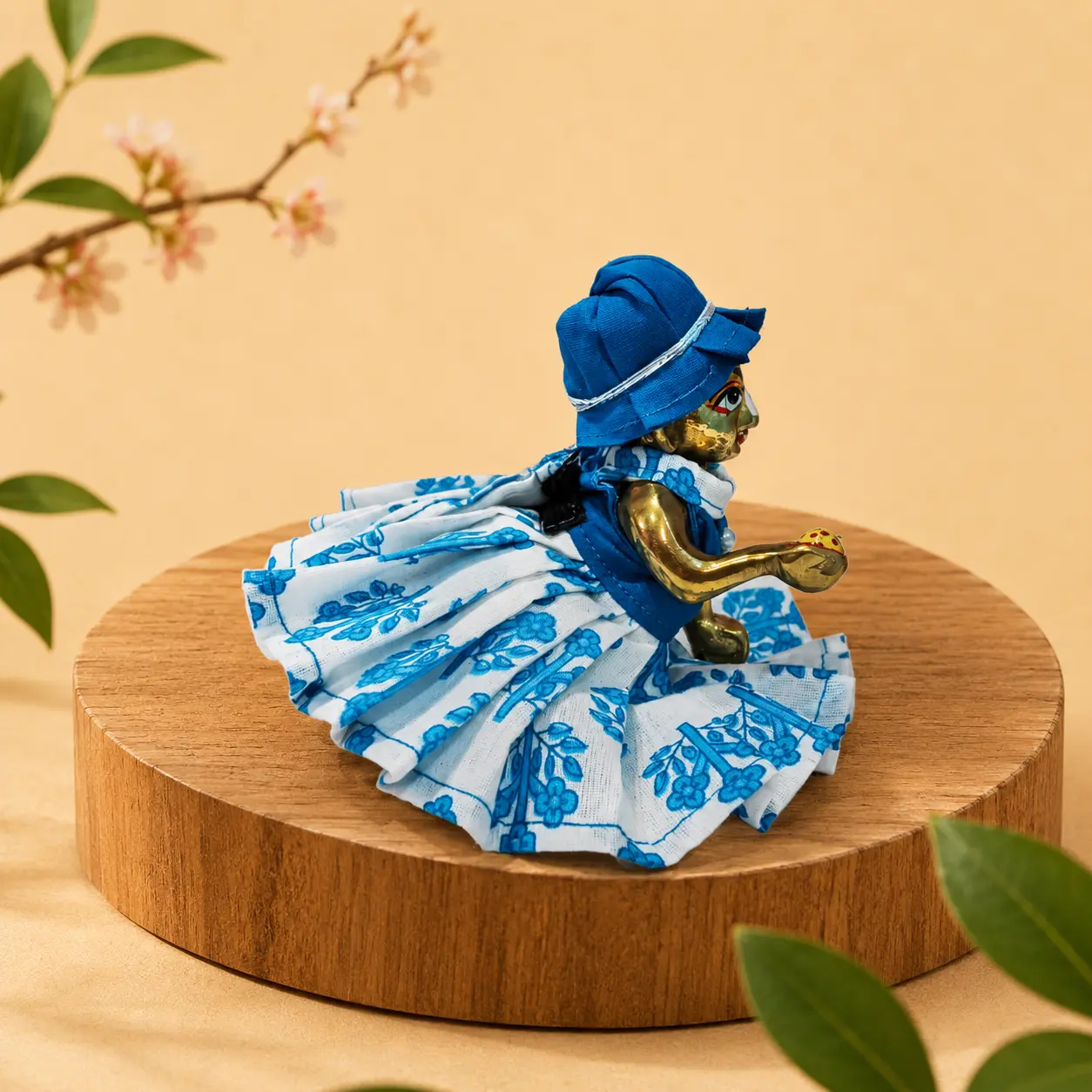 Sky Blue Cotton Laddu Gopal Poshak