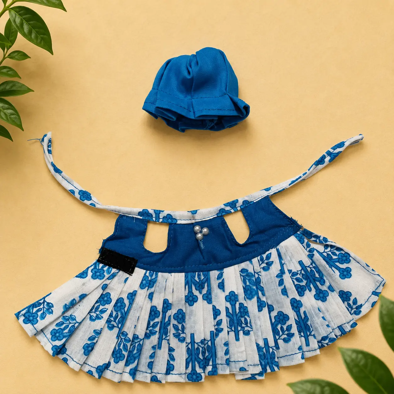 Sky Blue Cotton Laddu Gopal Poshak
