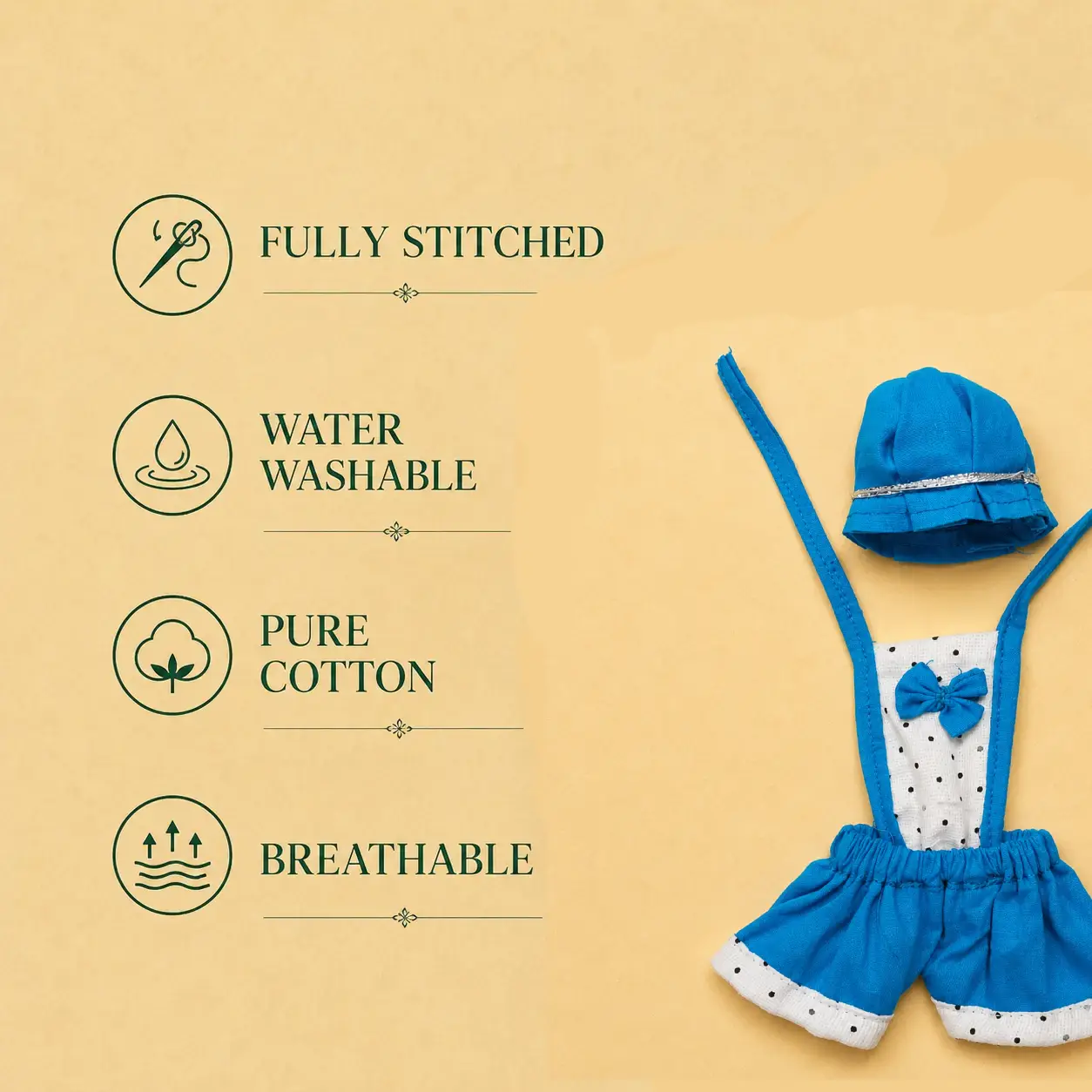 Sky Blue Cotton Laddu Gopal JumpSuit